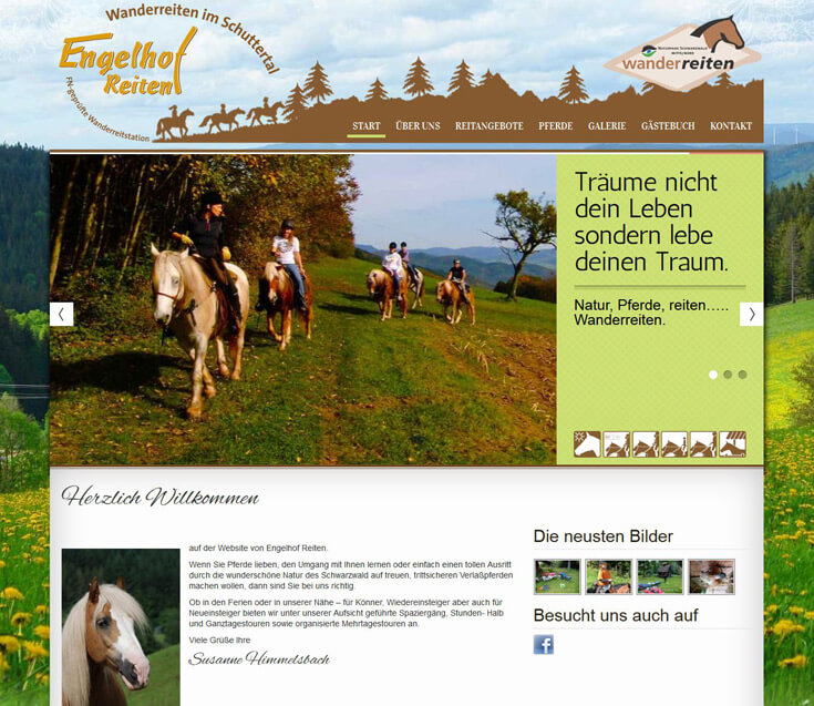 Engelhof reiten Wordpress Webseite